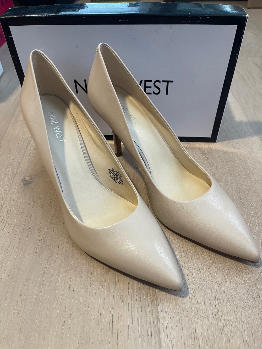 Nine West NWFLAX Nude Pointed Toe Pumps Heels Size 10.5M NIB Classic Stiletto